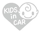 Sticker Shop Haru KIDS ＩＮ CAR ステッカー ハート型Aタイプ 15cm シルバー