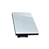 Dovewill 　タッチライトスイッチ　防水パネル　On/Offスイッチ　1/2/3穴　白/黒2色　家庭、オフィス、ホテル適用 - 白, 1ギャング