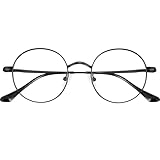 [KIHASU] 老眼鏡 ブルーライトカット メンズ レディース 樹脂製レンズ チタン合金 ユニセックス ラウンド ブラック 度数+2.0