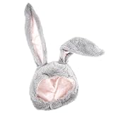 LEDMOMO かぶりもの ウサギ イースター コスプレ 被り物 ウサギ帽子 もふもふ うさぎ 帽子 かわいい ふわふわ パーティー コスプレ小道具 撮影道具 グレー コスプレ道具作り素材 うさぎかぶり物