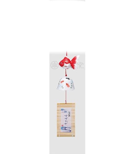 Amazon.co.jp: 【9365】 すずかぜ江戸風鈴(赤金魚) 薬師窯 なつかし屋