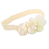 【ノーブランド品】 キッズ 赤ちゃん ヘアバンド ヘッドバンド　ヘアアクセサリー 写真撮影 小道具 髪飾り 出産祝い アイボリー