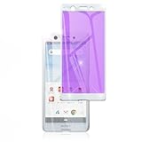 Sony Xperia Ace SO-02L ガラスフィルム 全面保護 強化ガラスフィルム Sony エクスペリア ace 専用 3D曲面 フルカバー フィルム 液晶保護フィルム 高透過率 [ブルーライトカット、ホワイト]