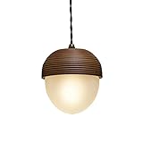 インターフォルム ペンダントライト LT-9787BN ロンメル ブラウン 白熱球付 北欧 ウッド フロストガラス