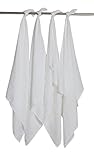 Bacati Set of 4 Muslin Swaddling Blankets, Solid White by Bacati