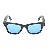 Fockety カメラとBluetoothを備えたスマートメガネ、男性用のウォータープルーフ32GB Bluetoothグラス、タッチコントロールを備えたビデオメガネ、翻訳、音楽、電話、音声支援 (青)