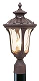 Livex Lighting 7655-58 Oxford 1 Light Imperial Bronze Cast Aluminum Post Head Lantern with Light Amb