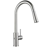 Cooltens自動キッチン混合栓、自動赤外線キッチン蛇口、2モード給水モード、ハンズフリーシングルハンドル蛇口、日本語説明書付き