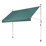 iimono117　突っ張り式 オーニング ＆ スクリーン 201cm　グリーン VS-G001 / 2m 角度調整機能付 サンシェード ベランダ 屋根 雨よけ 日除け 日よけ シェード スクリーン 