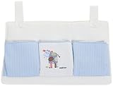 Cambrass Cot Tidy with Applique Designer Cow (Collection 74, White/ Blue) by Cambrass
