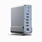 USB C ハブ 15ポート ドッキングステーション 縦置き 横置き 回転スタンド 4K HDMI DP DisplayPort ディスプレイポート LAN USB3.2 PD充電 対応 hub USBハブ 変換 USB-C 3画面同時出力 スマホ 充電 有線LAN SD microSD カードリーダー MacBook iPad ノートPC