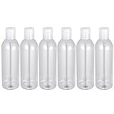 Frcolor トラベルボトル 小分けボトル 250ml プラスチック製 ワンタッチキャップ 乳液 クリーム シャンプー 詰替え容器 旅行 携帯用 6個セット（透明）