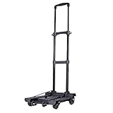 Rxbdk ショッピングトロリーポータブル折りたたみミニ4ラウンドユニバーサルホイールマルチファンクション