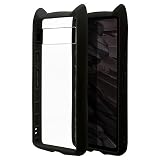 ラスタバナナ Google Pixel 7a 専用 ハイブリッド ケース カバー 猫耳 Mimi TPUバンパー PMMA PC TPU ストラップホール付き クリア ブラック 7520PXL7AHB