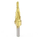 uxcell ステップドリル ビット シャンク スパイラル フルート ラウンド ゴールド トーン　4-12mm