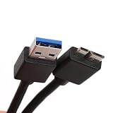 Deear USB3.0 USB-A to Micro B ケーブル 高速データ転送 外付けHDD/SSD/ハードドライブ/HDカメラなど対応 ブラック 100cm