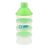 Dovewill 赤ちゃん　ベビー　お出かけ用　4層　粉ミルク　スナック　離乳食　保存容器　フードボックス　ボトル　全3色 - グリーン