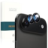 PRODELI For iPhone Air (2025) 専用 カメラフィルム アルミ合金製＋AR高透過率 耐衝撃 硬度9H キズ防止 高透過率 強化ガラス 防爆裂 気泡ゼロ 露出オーバー防止 ケースに干涉なし アイフォン 17 air 用 レンズ 保護フィルム (ブラック/2枚入り)