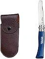 ステンレス ナイフ ラウンドティップ ブルー #7 8.0cm レザーケースセット …