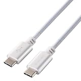 エレコム USB Type C ケーブル 1m (USB-C & USB-C) USB Power Delivery 最大60W 断線しにくい ステンレス製 高耐久 猫 犬 噛みつき対応 [欧州の玩具安全規格クリア] ホワイト PETWCCMT10WH