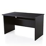 オフィスデスク デスク 配線すっきり タップ収納付き コードスリット 木製 シンプルデスク 幅120cm ブラウン