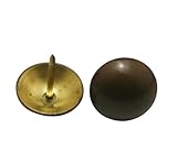Amanaoteラウンドヘッドネイル0.75 "直径ブラウンとゴールデンソファデコレーションパック30
