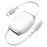 【240W PD3.1対応＆超軽量設計】高速充電 USB-C ケーブル 巻き取り｜1m PD3.1対応 type-c ケーブル 巻取り 軽量設計 4段階調整｜Phone 17/16/15、Galaxy S25/S24、iPad、Switch 各種対応（1本セット・白）