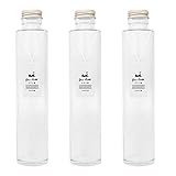 ガラス瓶丸型200ml×3本セット (スクリューキャップ付) ハーバリウムに最適 マカダミ屋