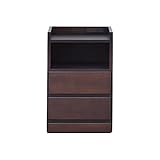 アルファタカバ ナイトテーブルコンセント付 2.5cm刻み選べるサイドテーブル 幅40cmイッセ(ブラウン)
