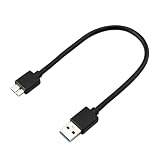 USB3.0ケーブル 0.5m LpoieJun USB A オス to microB オス データケーブル 高速データ転送対応 Galaxy S5/Galaxy Note 3/HDD/SSD外付けドライブ対応 マイクロB変換ケーブル 金属コネクタ 耐久性向上長さ