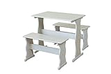 ダイニング3点セット テーブル ベンチ PU塗装 ホワイトウオッシュ VTM-11WW