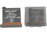 WELLSKY DJI OSAP01 Osmo Action Part 1 用 互換バッテリー AB1 2個 純正品と同じよう使用可能 端子保護カバー付き