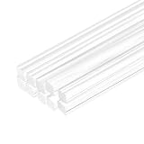 uxcell 10個 アクリル角棒 5mm x 300mm アクリル棒 クリア PMMAバー押出し アクリルプラスチックスティック DIYクラフト照明 園芸 装飾用