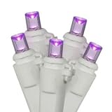 34' LED Wide Angle 100 Light Strand, Purple, White Wire by Vickerman