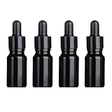 スポイト瓶 10mL 4本セットガラス製 遮光瓶 精油瓶 アロマオイルボトル 小分け（黒）