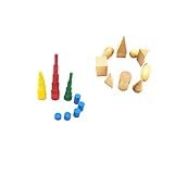 P Prettyia 積み木 想像力を育む　知育のつみき 出産祝い　贈り物　知育玩具教具　色つき円柱　幾何学立体