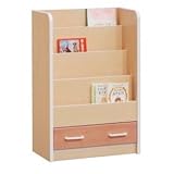 絵本ラック(絵本収納棚/子供部屋家具) 【引き出し付き】 木製(天然木) 幅60cm 日本製 ナチュラル 【ANJU】あんじゅ 【完成品】【代引不可】 生活用品 インテリア 雑貨 インテリア 家具 そ