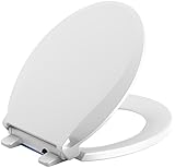 KOHLER 75758-0 Cachet Nightlight Quiet-Close with Grip-Tight Round-Front Toilet Seat, White [並行輸入品]