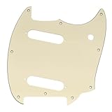 Musiclily Pro 9穴 ムスタング SS ピックガード Squier Sonic Mustangエレキギター用 3P クリーム