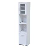 JKプラン Trenia 隙間ミニキッチン ミニ食器棚 一人暮らしにぴったりなスリムラック 幅30 高さ160 ホワイト FKC-0532-WH