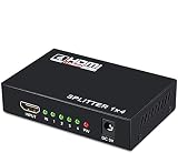HDMI分配器 1入力4出力 同時出力 HDMIスプリッター 4K*2K 3D 1080P HDTV、STB、DVD、PS3、プロジェクターなど対応