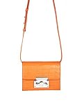 Subella London Orange Leather mini crossover with signature lock detachable shoulder strap SAYA Hand