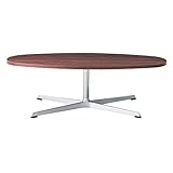 T53 リビングテーブル 日本製 国産 センターテーブル 楕円型 オーバル 木製 アルミ スチール【サイズ】幅1200 × 奥行470 × 高さ375 mm　テーブル 北欧 ミッドセンチュリー おしゃれモダン MK (ブラウン色)