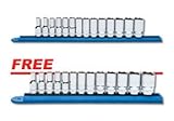 KD Tools 80554SPRO 0.38 in. Drive 6 Pt Met Mid-Length Socket Set With FREE Metric Mid Length Socket 