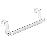 InterDesign Metro Rustproof Aluminum Over-the-Cabinet Kitchen Dish Towel Bar Holder - 9" , Clear/Bru
