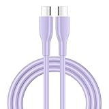 iPhone 16 USB-C to USB-C ケーブル 【PD対応 3A 急速充電 絡まないケーブル】タイプc ケーブル シリコン素材採用 Type-C ケーブル シリコン素材採用 iPhone 16 / 15 / Galaxy iPad Pro MacBook Pro/Air 各種対応 (1.83m パープル)