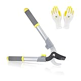 枝切りバサミ 枝切り鋏 携帯便利 430mm 740g コンパクト 作業用手袋付き 2点セット