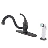 Kingston Brass KB3575GL Georgian Single Handle Kitchen Faucet with Spray, Oil Rubbed Bronze [並行輸入品]