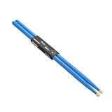 uxcell 1ペア メイプルウッドドラムスティック アンチスリップハンドルグリッ プ 7A ブルー クラシックドラムスティック ドラミング ミュージカルインストゥルメント パーカッション用