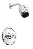 Jado 853485.144 Classic Pressure Balance Shower Trim Kit with Cross Handle, Brushed Nickel [並行輸入品]
